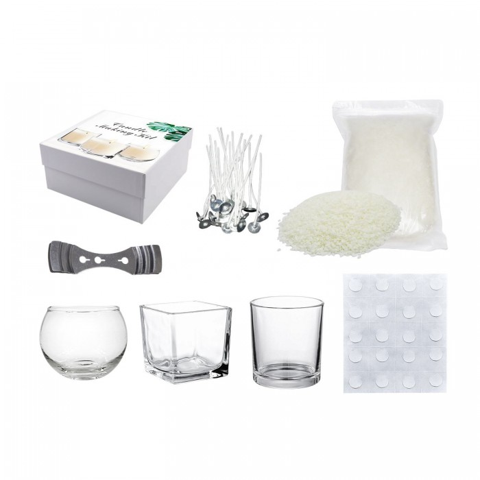 DIY Soy Wax Candle Making Kit with Glass Jars & Full Supplies