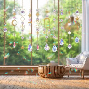 Crystal Agate Gemstone Sun Catcher Wind Chime - Home & Garden Decor