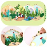 DIY Plant Needle Felting Kit, Wool Felt Embroidery Set