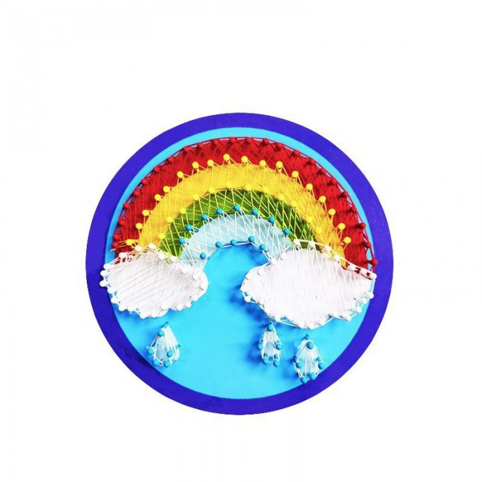 Children's Educational DIY Sewing Weaving Toys Kit Creative Wire Wrapped Nail EVA Plastic Handmade Yarn Painting String Art Gift