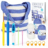 Beginner Crochet Kit for Adults, DIY Knitting & Tote Bag Set