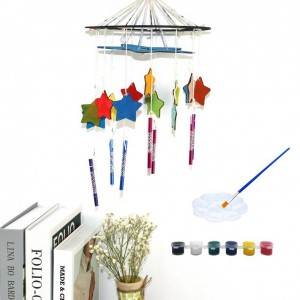 DIY Star Wooden Wind Chime Kit, Outdoor Craft Decoration