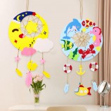 Handmade Dream Catcher and Wind Chime Decor Children's Day Non-Woven Fabric DIY Gift Kit Family Creative Felt Craft for Kids