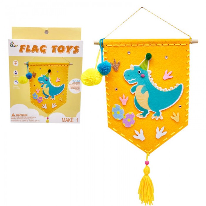 Wholesale Kids DIY Wall Display Canvas Hanger Felt Animal Shapes Banner