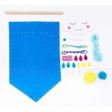 Wholesale Kids DIY Wall Display Canvas Hanger Felt Animal Shapes Banner