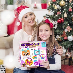 Creative Kids' Handmade Sewing Set Durable Plastic Felt Cloth & Toy Sewing Bag Christmas Gift for Sewing & Weaving Kit