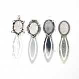 Antique Round Bronze 20mm Bezel DIY Cabochon Tray Setting Bookmark with Base