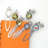 Antique Round Bronze 20mm Bezel DIY Cabochon Tray Setting Bookmark with Base