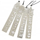 Stainless Steel Stencil Ruler Bookmark, Silver Plated