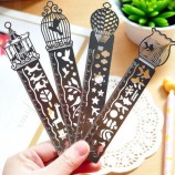 Custom Metal Silver Plated Stainless Steel Planner Stencil Ruler Bookmark for Kids Card