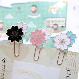 Custom Cherry Blossom Sakura Metal Enamel Pin Bookmark Clip for Planner