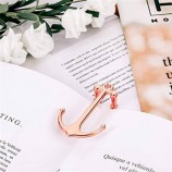 Rose Gold Anchor Page Holder, Metal Bookmark