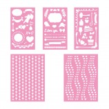 Kids Drawing Stencils Kit - Plastic Cut Design Templates Set