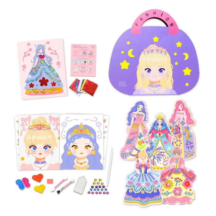 Painting Book Set Princess Diy Dressing up Paper Sticker Handmade Educational Toys for Children