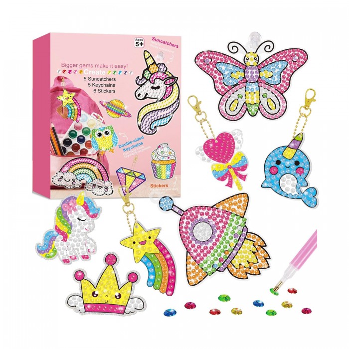 DIY Children's Handmade Sticker Painting Frame Full Drill Diamond Painting Elementary Level Creative Paste Toys