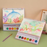 Cartoon Watercolor Painting Set 8 Colors DIY Art Drawing Book for Students Children Cross-Border Trade Model Coloring Toys