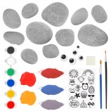 DIY Rocks & Waterproof Paint Creativity Arts & Crafts DIY Supplies Kit for Kids Rock Painting Kit