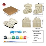 Christmas DIY Wood Painting Kit, Unfinished Hanging Sign Craft Set for Holiday Decor & Custom Gifts