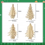 Christmas DIY Painting Kit, 3D Stereo Wood Carving Desktop Ornament Kit, Customizable Christmas Tree Craft Set for Home Decor