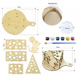Customizable DIY Wooden Pen Holder Puzzle Kit, Unfinished Dinosaur/Mouse Shape Desk Organizer for Kids Painting Crafts