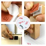 Square Wooden Handle Custom Rubber Stamp Set