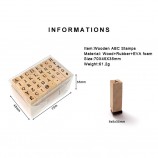 Custom Alphabet Number Wooden Rubber Stamp Set for Kids Educational