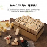 Custom Alphabet Number Wooden Rubber Stamp Set for Kids Educational