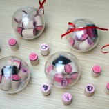 Custom Pink Cylinder Wooden Rubber Stamps, Round Wood Stamps for Journaling & Crafts