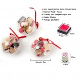 Custom Pink Cylinder Wooden Rubber Stamps, Round Wood Stamps for Journaling & Crafts