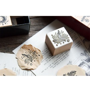 Vintage Floral & Text Wooden Rubber Stamps for Card Making & DIY Crafts