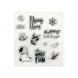 Christmas Clear Silicone Stamp Set - Holiday Themed Stamps for Scrapbooking & Card Making