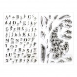 Vintage Alphabet & Leaf Clear Stamps for Crafts