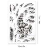 Vintage Letter & Leaf Clear Stamp Set - Alphabet & Plant Stamps for Scrapbooking & Card Making