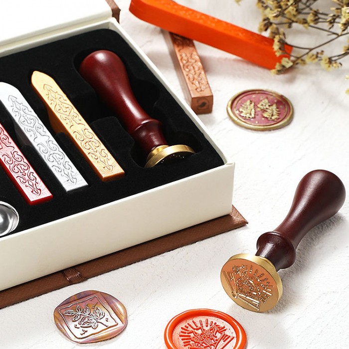 European Retro Wax Seal Stamp Set - Wedding Invitation Envelope Beeswax Stamp Gift Box
