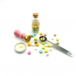 Custom Logo Macaron Wood Wax Seal Stamp Gift Box Kit for Invitations